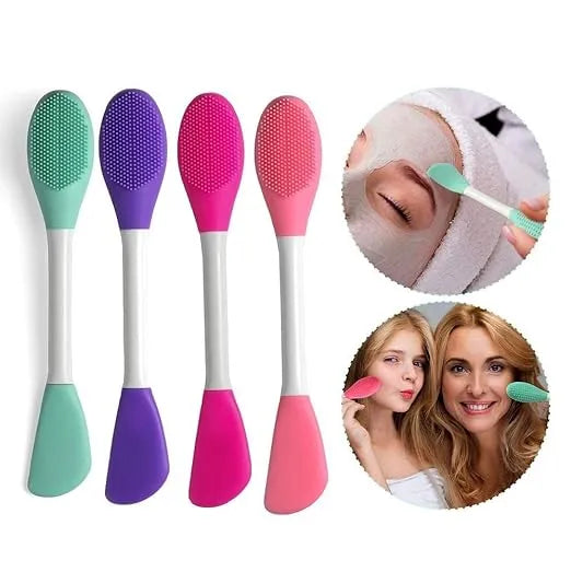 Double-Ended Silicone Face Mask & Cleansing Brush | Soft, Reusable Skin Care Applicator Tool (Pack of 2)