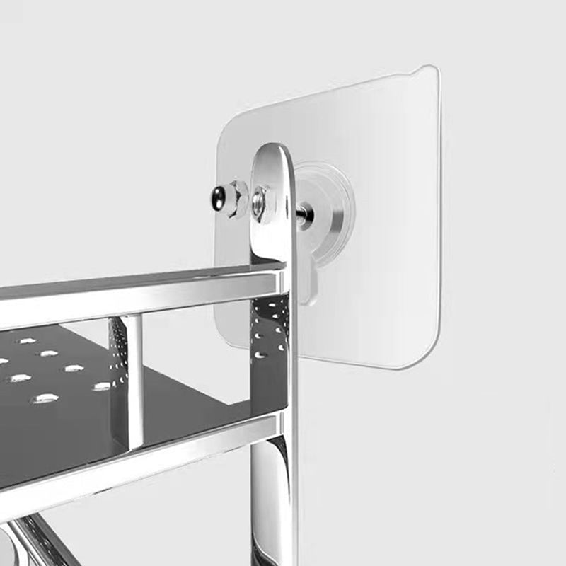 Wall Corner Rack + 2 Self Adhesive Screws  | Multipurpose Kitchen, Sink Organizer, Metal Bathroom Accessories Corner | Shelf Wall Mount Storage Rack