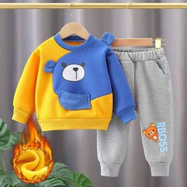 2 Pcs Fleece Printed Tracksuit