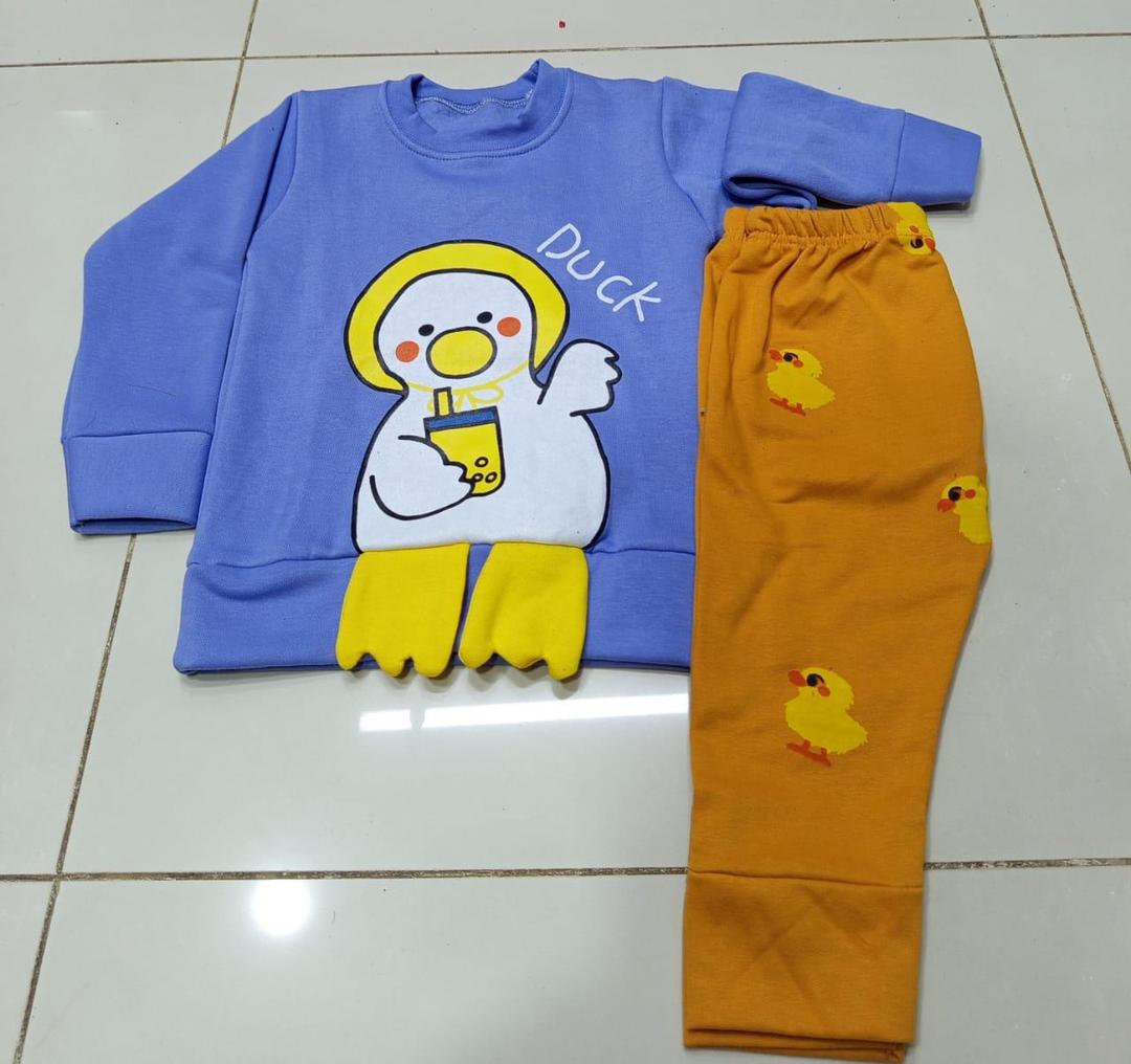 2 Pcs Girl's Fleece Printed Tracksuit