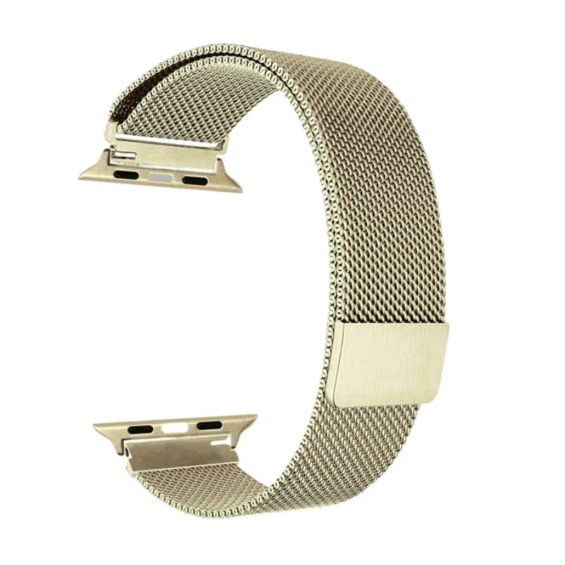 Soft Gold | Apple Watch Milanese Magnetic Loop Strap | Stainless Steel Band  | 42mm / 44mm / 45mm