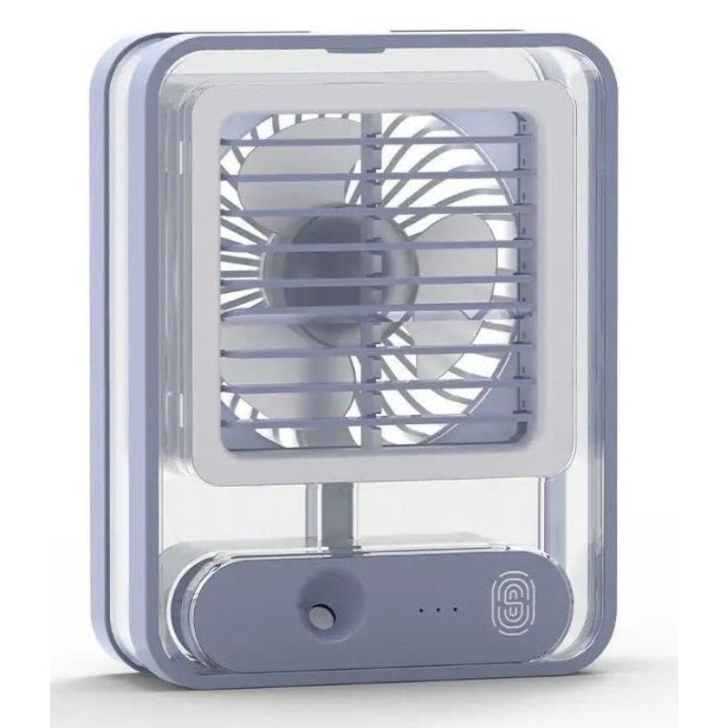 Portable USB Air Cooler Fan – 3-Speed, Mist Spray, Rechargeable | Random Color