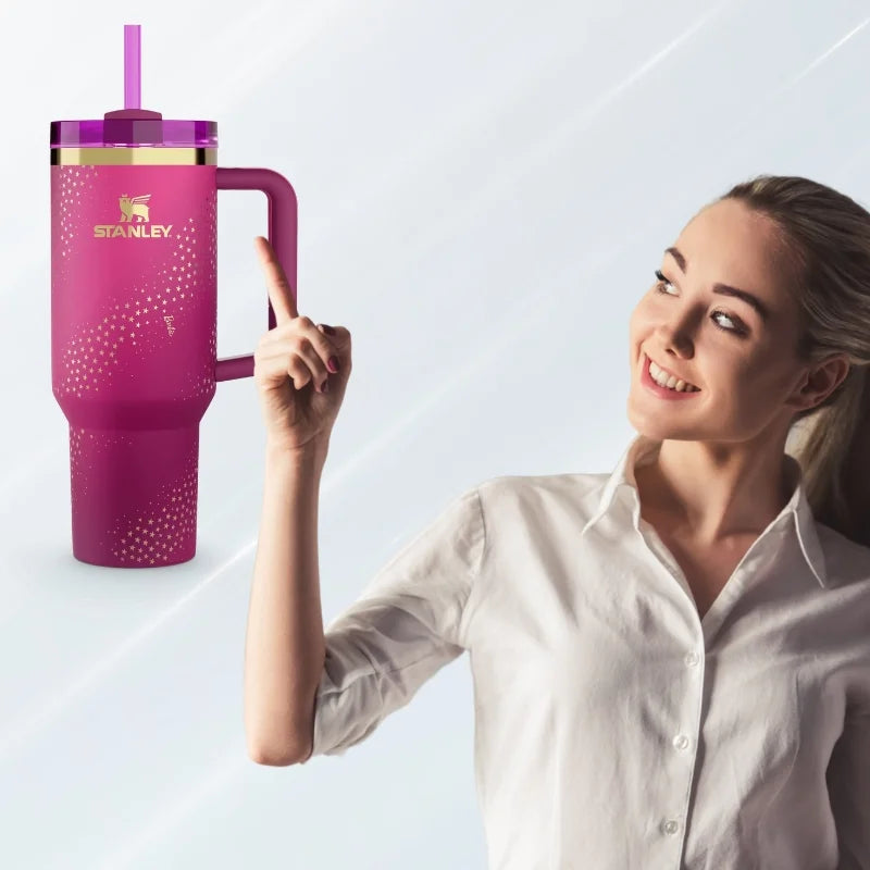 Star Pink Stylish Stanley Barbie Tumbler | H2.0 Tumbler 1.18L Limited Edition Double Wall Vacuum Insulated