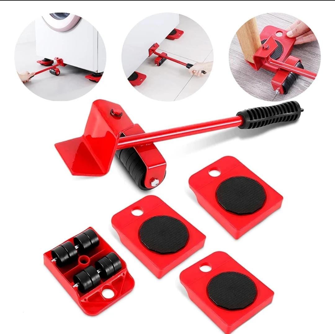 5-in-1 Heavy Furniture Mover Tool Set with Lifter & 360° Rollers