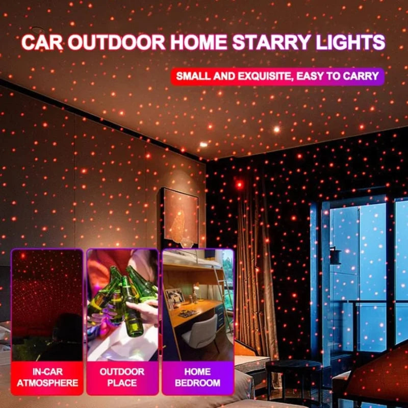 LED Galaxy Star USB Decoration Light | Starry Laser Projector Night Light for Home & Car
