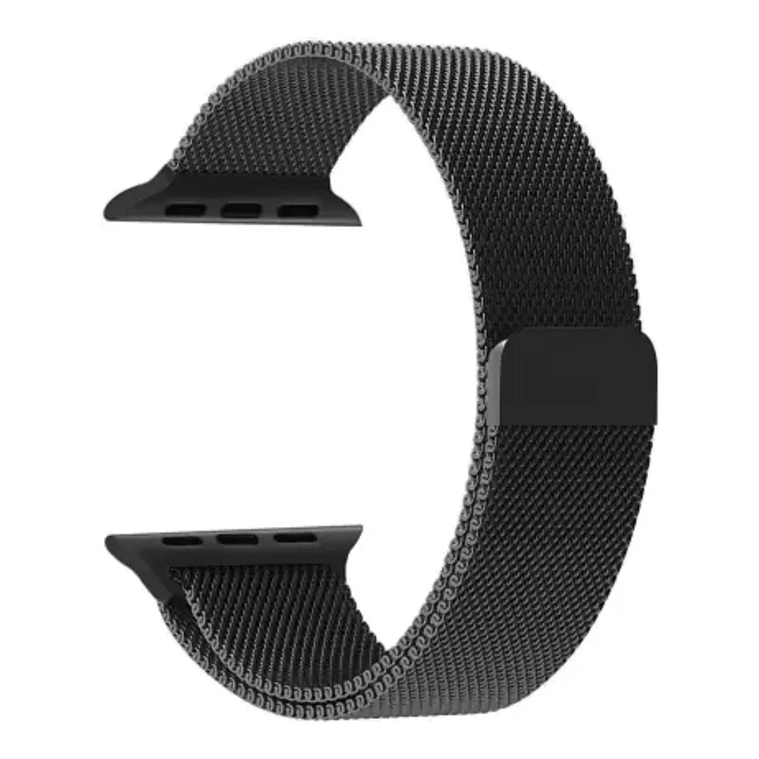 Black | Apple Watch Milanese Magnetic Loop Strap | Stainless Steel Band  | 42mm / 44mm / 45mm