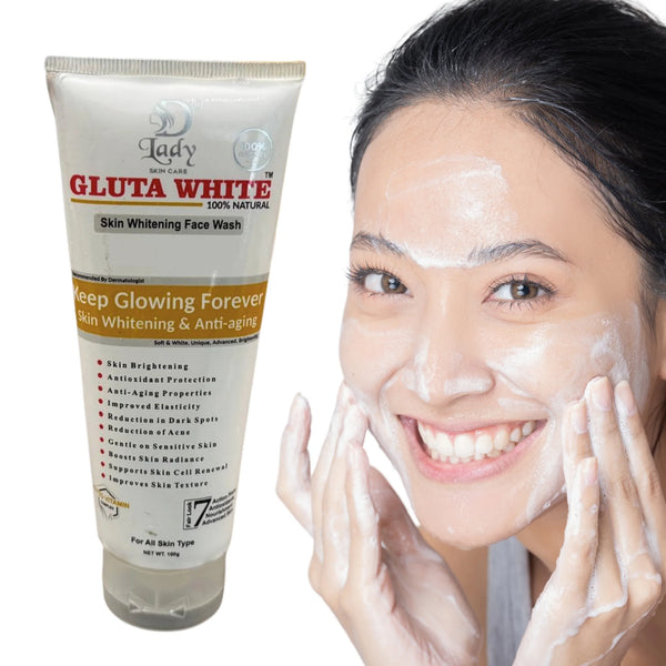 Gluta White Skin Whitening Face Wash | 7-in-1 Brightening & Anti-Aging Formula