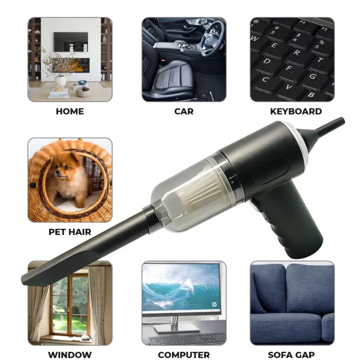 3 In 1 Portable Vacuum Cleaner Duster Blower  | Air Pump Wireless Hand-held Cleaning For Car Home