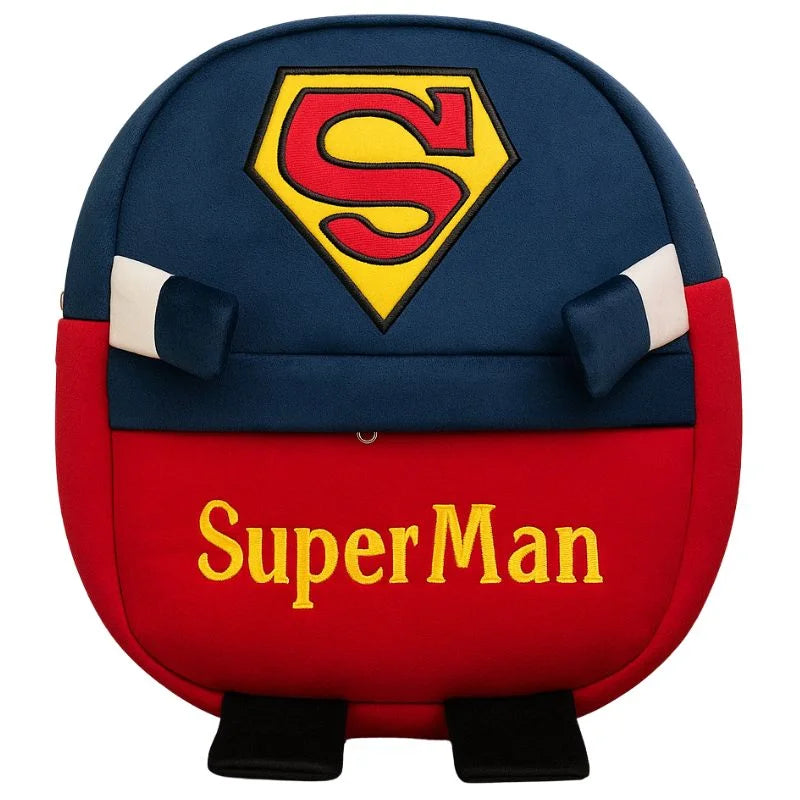 Cute Plush Superman Character Backpack | Stuffed School Bag & Gift for Kids
