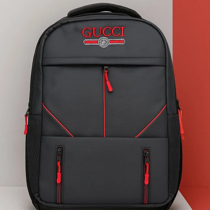 Multi-Functional Travel Backpack | Business Daypack with Laptop Compartment | Black & Red