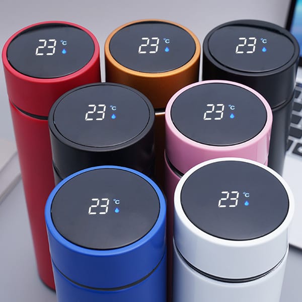 Temperature Display Thermos Water Bottle 500ML Stainless Steel Insulated Hot and Cold Flask with LED Display (Random Colors)
