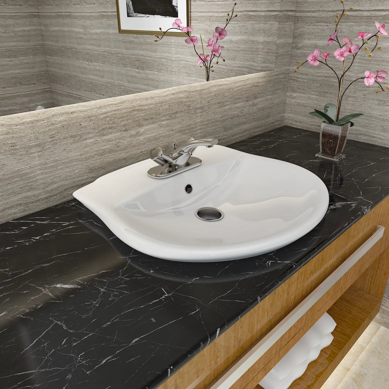 Black & Grey | Marble Sheet Sticker 60x200cm | Waterproof Self-Adhesive PVC Wallpaper for Furniture Walls