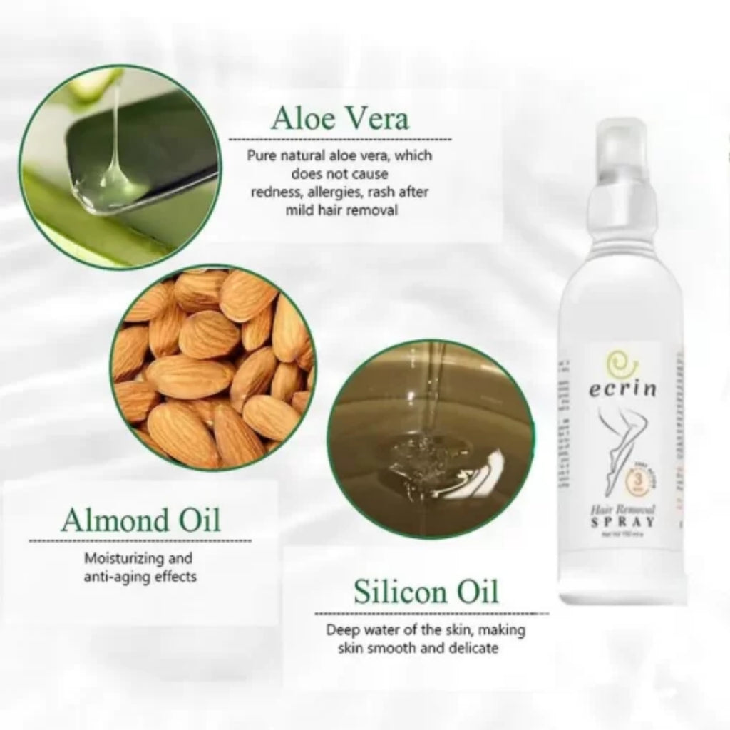 Ecrin Hair Removal Spray for Men & Women | Fast, Gentle Hair Remover 100ml