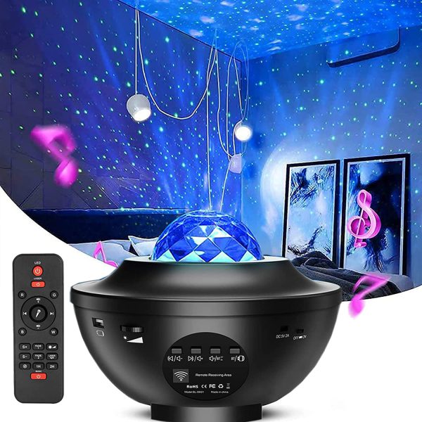 Galaxy Star Projector Lamp with LED Universe Effect & Speaker