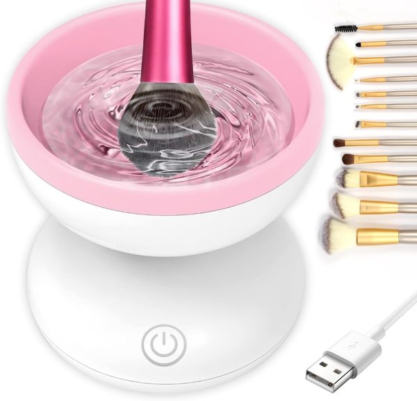 Electric Makeup Brush Cleaner Machine - Automatic |  USB Rechargeable & Gentle on Bristles | Random Color